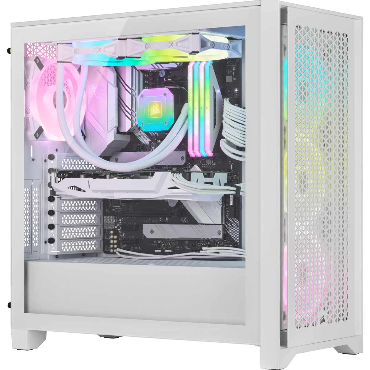 CORSAIR 4000D AIRFLOW QL Edition Tempered Glass Mid-Tower ATX Case-True White