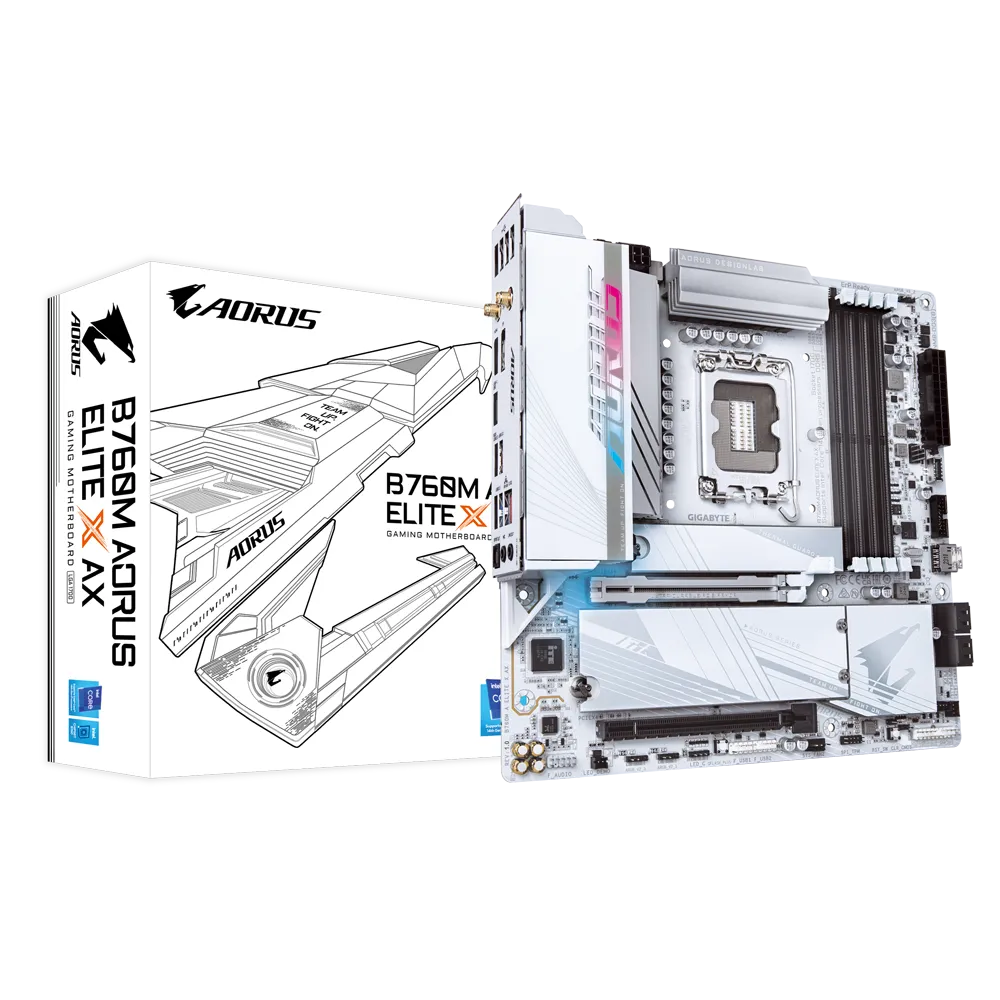 GIGABYTE 技嘉 B760M AORUS ELITE X AX Micro-ATX 白色主機板 (DDR5)