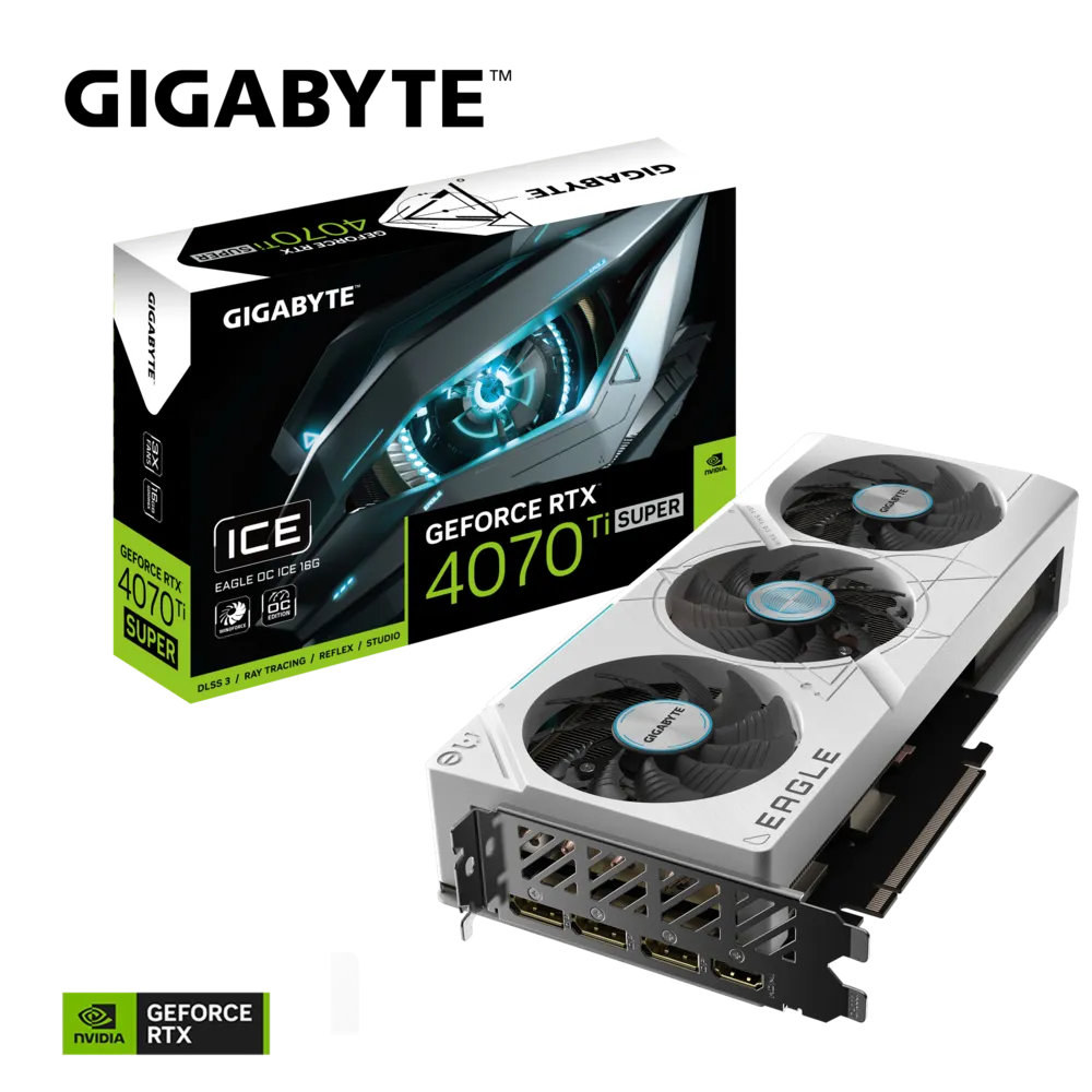 GIGABYTE 技嘉 GeForce RTX4070Ti SUPER 16GB GDDR6X EAGLE  ICE OC 白色顯示卡