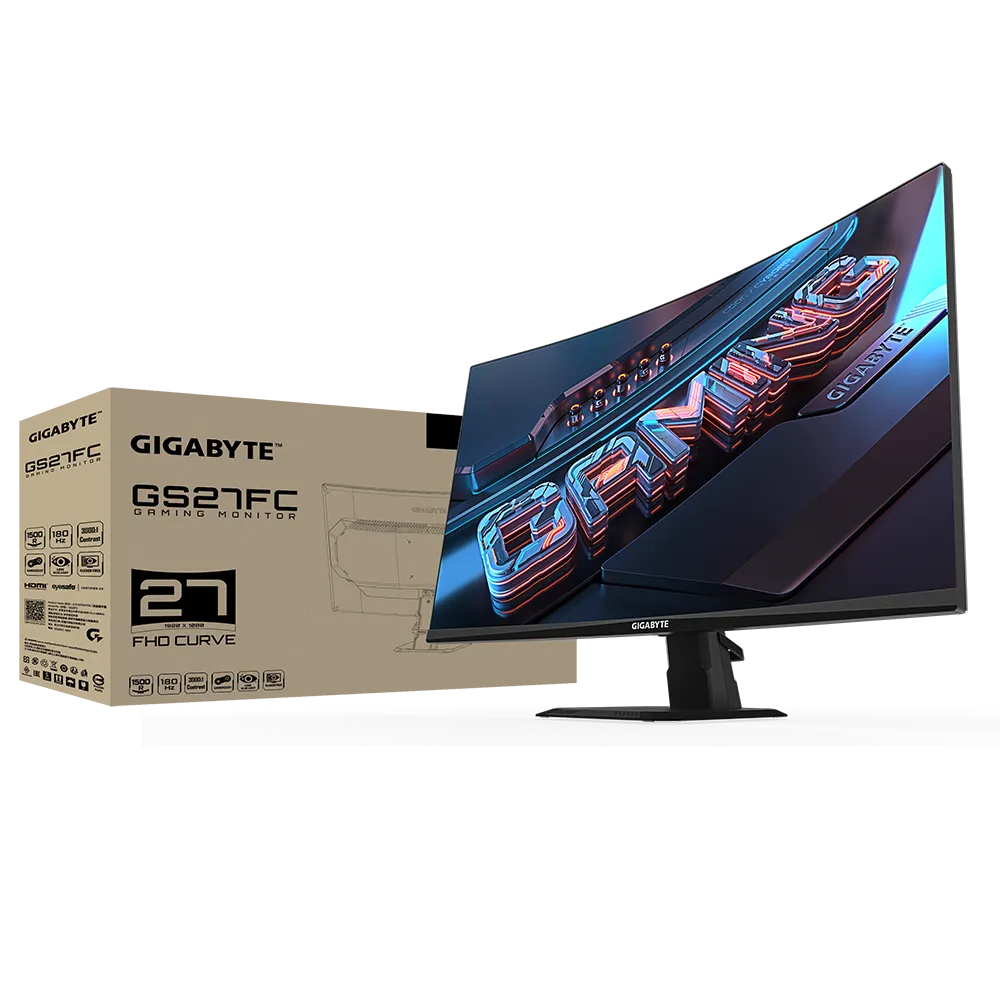 Gigabyte GAMING GS27FC 27吋 VA 1500R FHD 180Hz 曲面電競顯示器