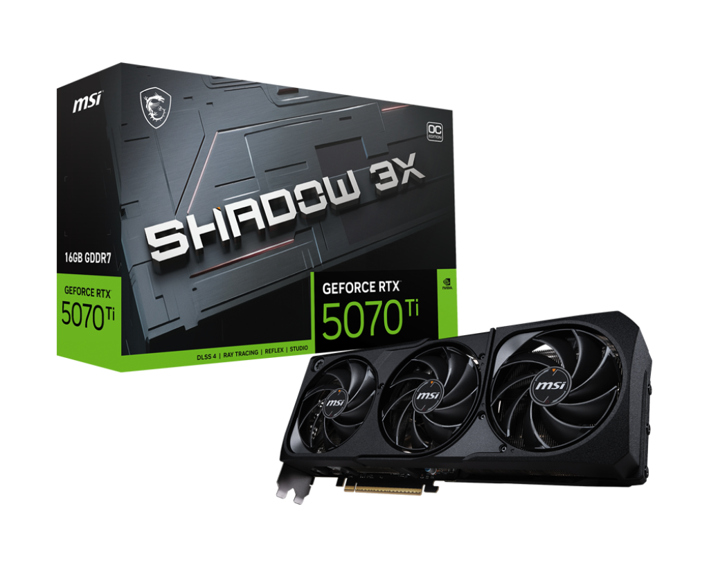 MSI 微星 SHADOW 3X GeForce RTX 5070 Ti 16G GDDR6X OC 顯示卡