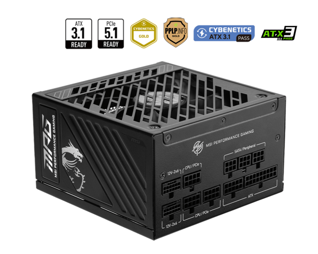 MSI MPG A1000GS PCIE5 1000W 80Plus Gold 金牌 全模組 主機電源 (10年保)