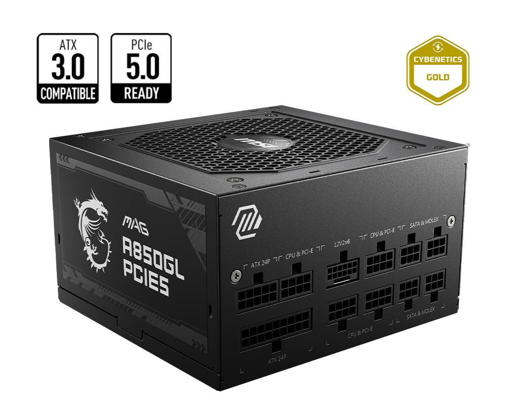 (100%全日系电容) MSI MPG A750GF 750W 80 PLUS GOLD 全模组主机电源(黑/白色)