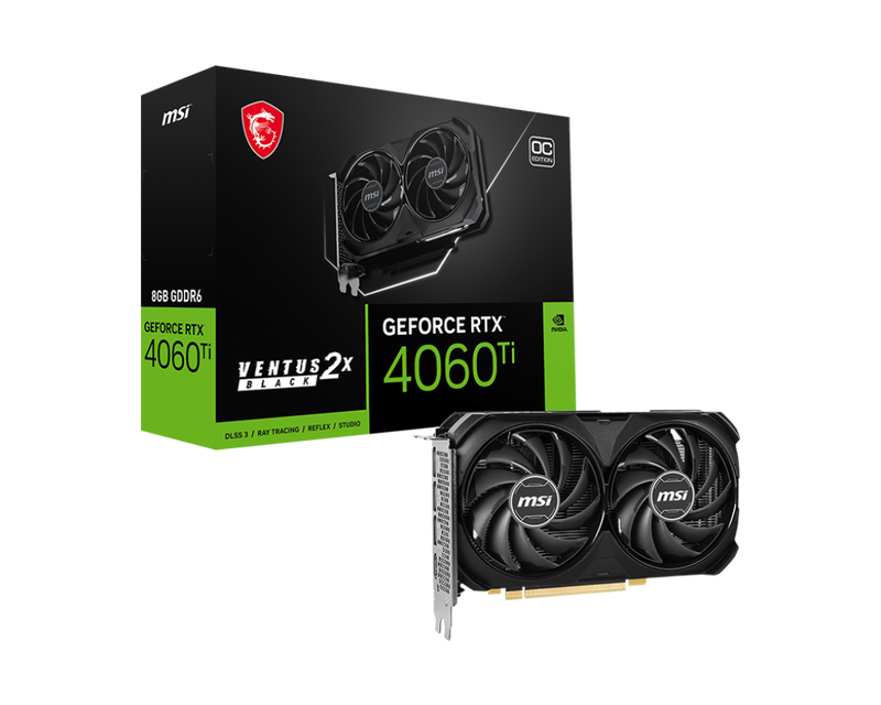 MSI 微星 GeForce RTX 4060 Ti VENTUS 2X BLACK 8G OC