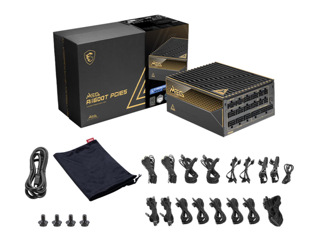 MSI MEG Ai1600T PCIE5 1600W 80Plus Titanium 鈦金牌 全模組 主機電源 (10年保)