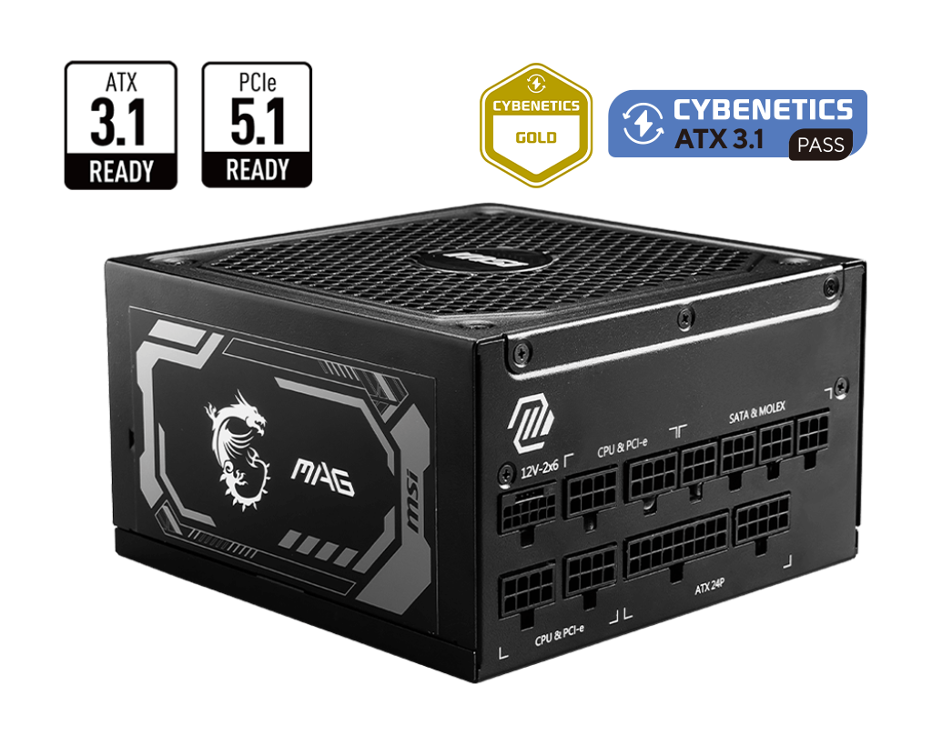 【復活節呈獻】MSI MAG A1250GL 1250W 80Plus Gold 金牌 PCIe 5.0 全模組 主機電源