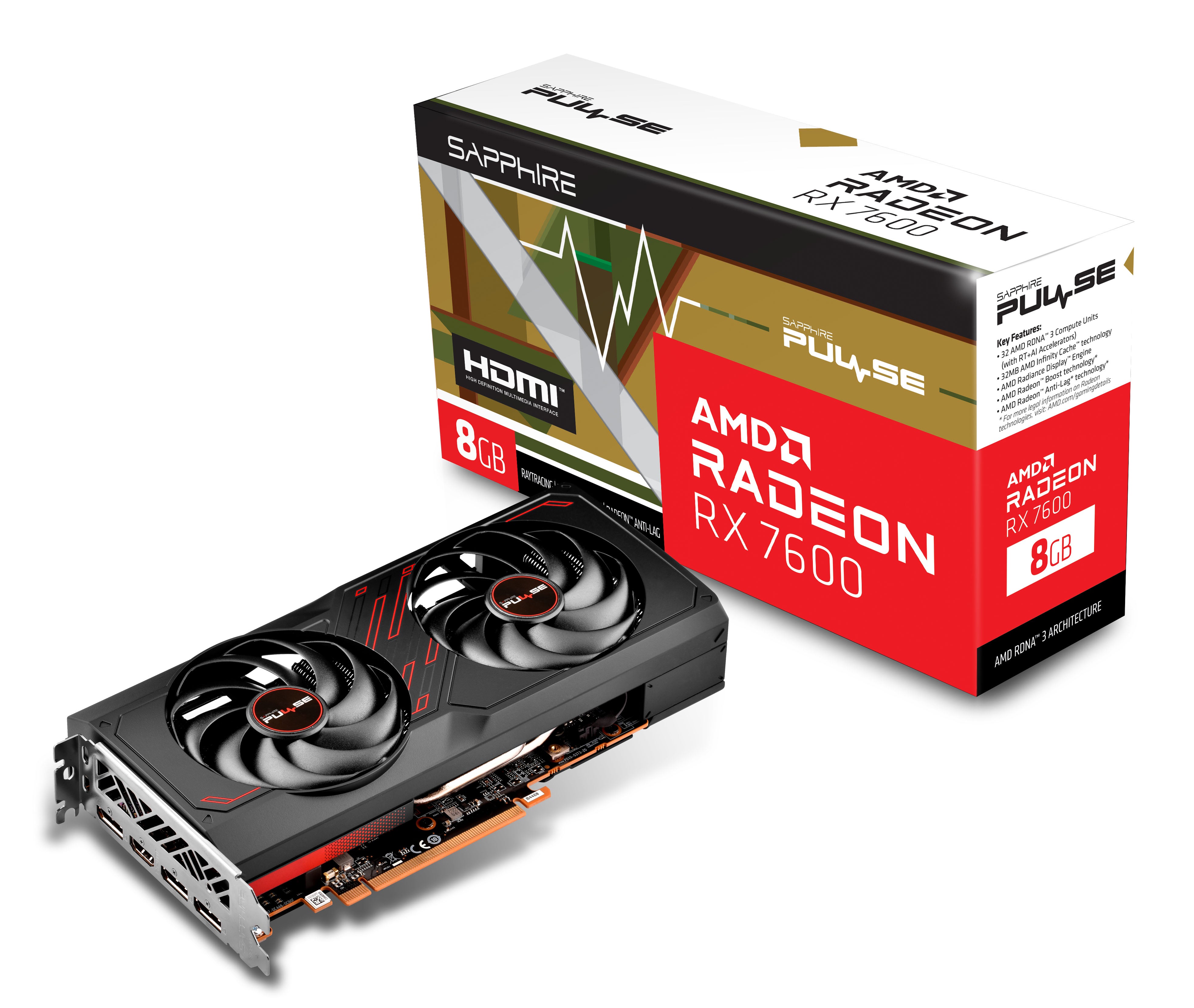 【復活節呈獻】SAPPHIRE PULSE Radeon RX 7600 OC 顯示卡 8GB