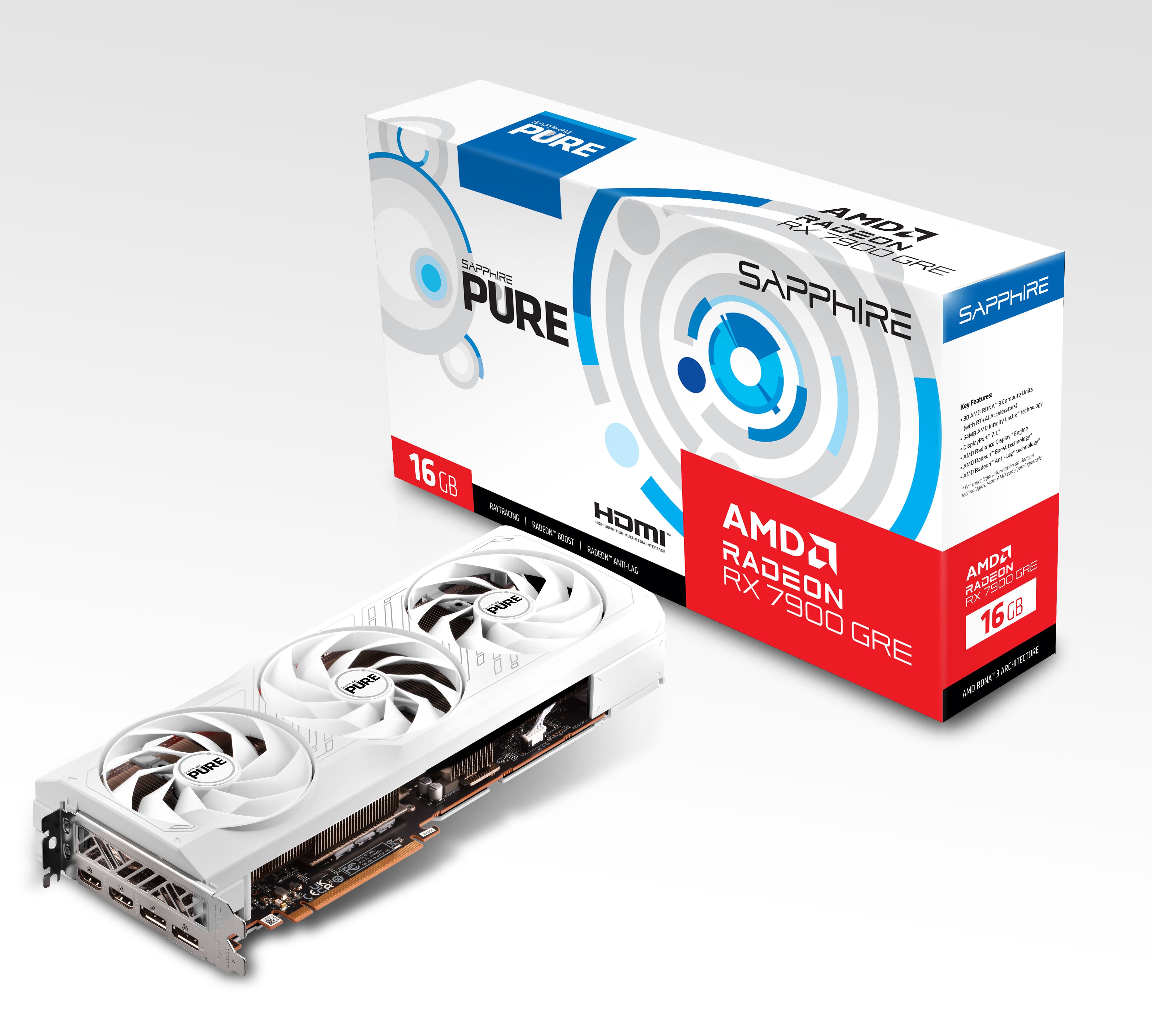 Sapphire Pure AMD Radeon RX 7900 GAMING 16GB GDDR6 OC 白色顯示卡