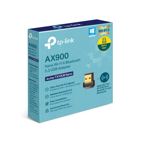 Archer TX10UB Nano AX900 超迷你 Wi-Fi 6 藍牙 5.3 USB 接收器