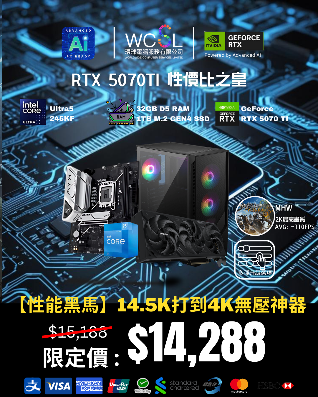 【性能黑馬】14.5K打到4K無壓神器 | Ultra5 | 5070ti | 32GB | 1TB | WIFI