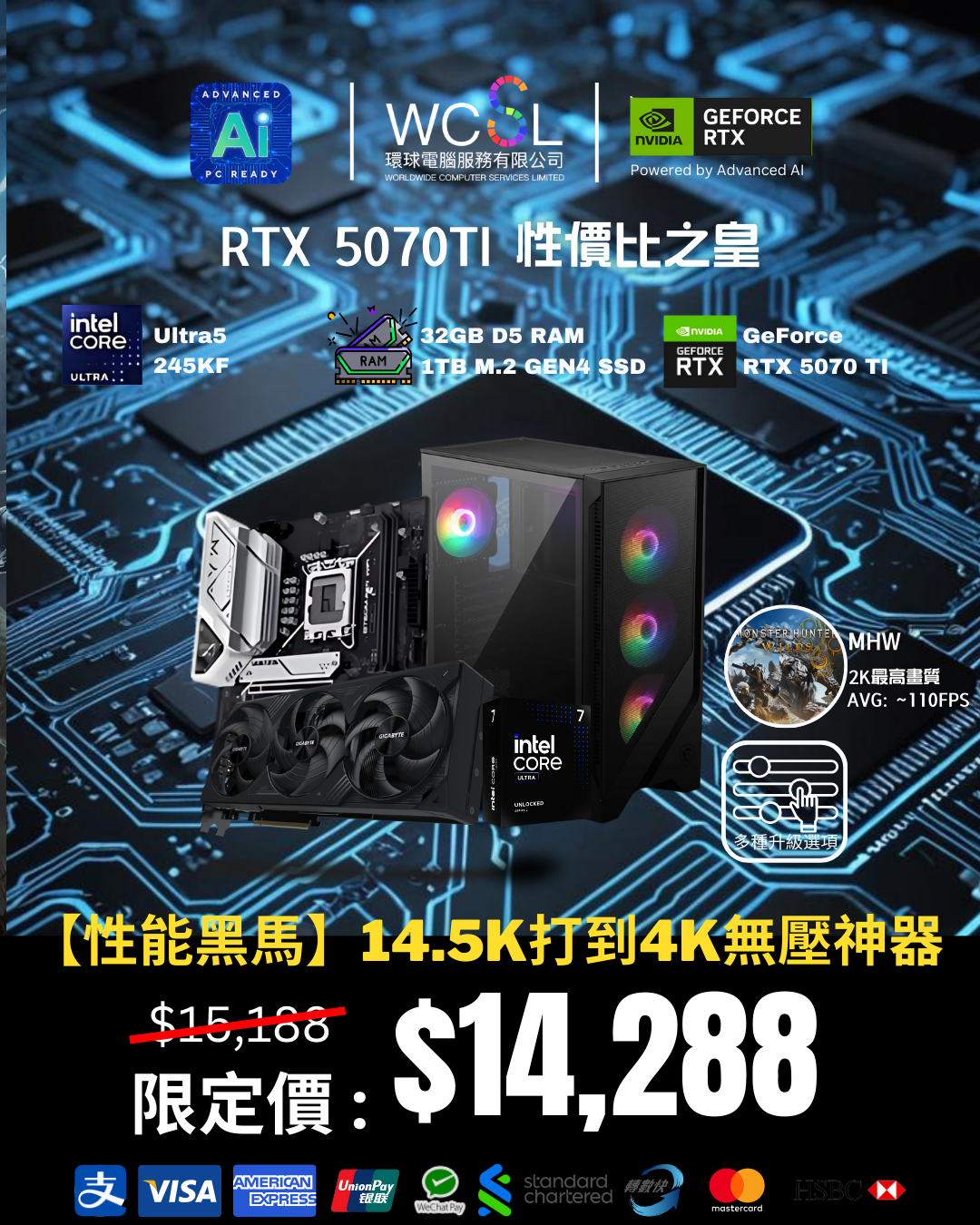【性能黑馬】14.5K打到4K無壓神器 | Ultra5 | 5070ti | 32GB | 1TB | WIFI
