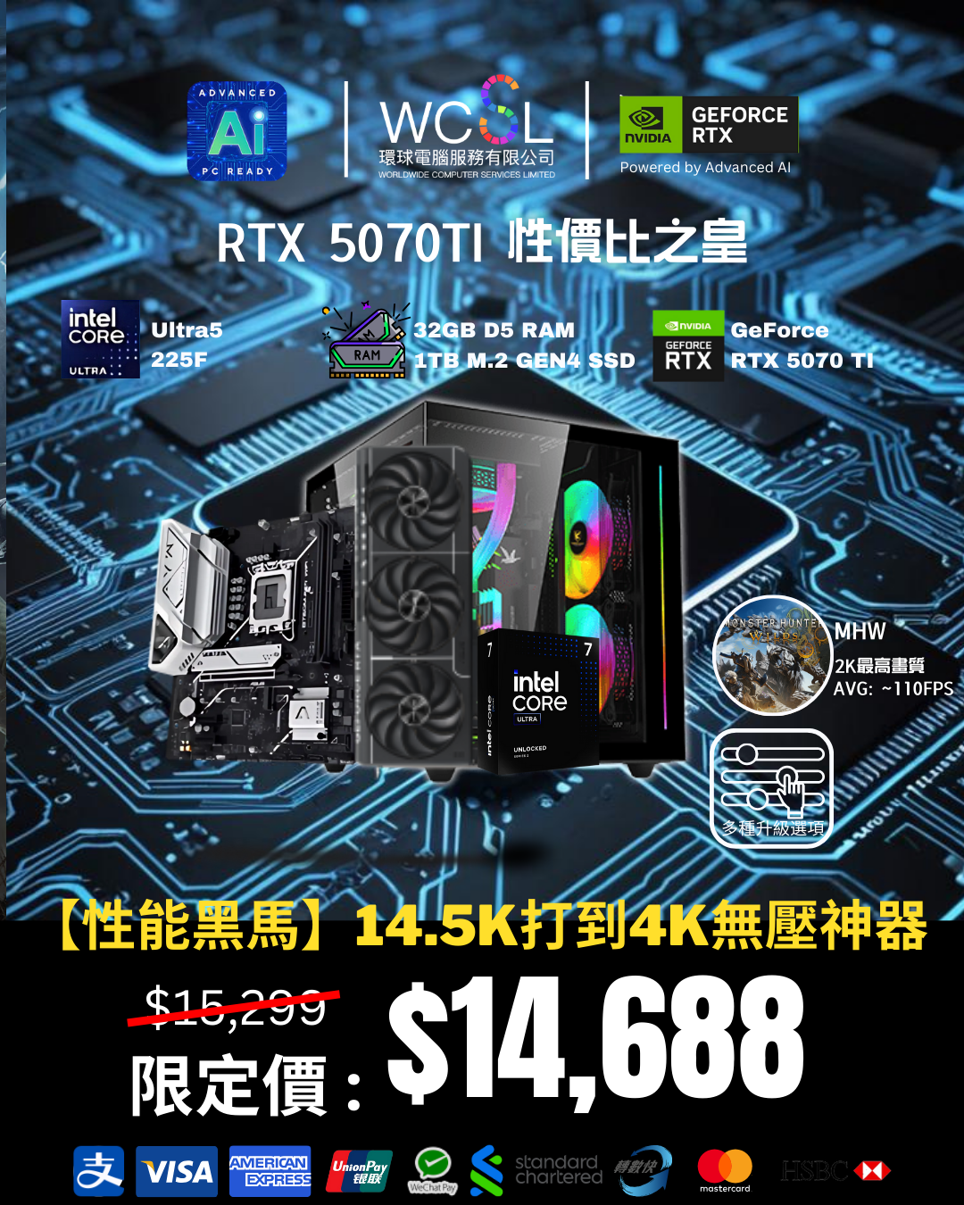 【性能黑馬】14.5K打到4K無壓神器 | Ultra5 | 5070ti | 32GB | 1TB | WIFI