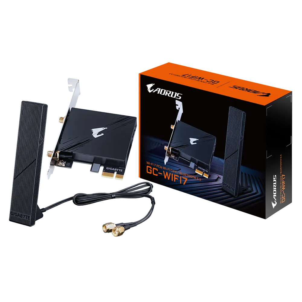 GIGABYTE 技嘉GC WiFi 7 接收器PCIE介面扩充卡无线网路及蓝芽5.3 