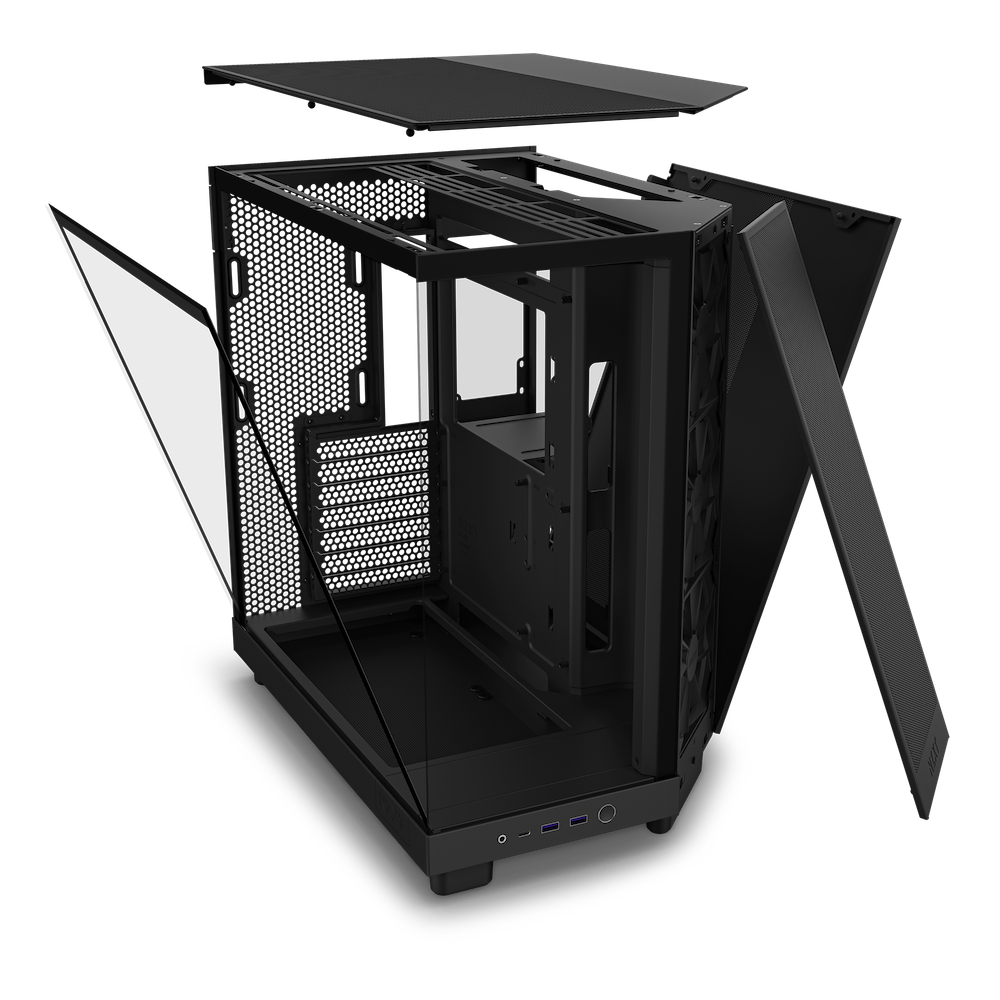 NZXT H6 Flow Compact Dual-Chamber Mid-Tower Airflow Case (Matte Black/White) 黑/白