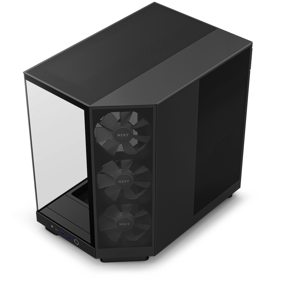 NZXT H6 Flow RGB Compact Dual-Chamber Mid-Tower Airflow Case with RGB Fans (Matte Black/White) 黑/白