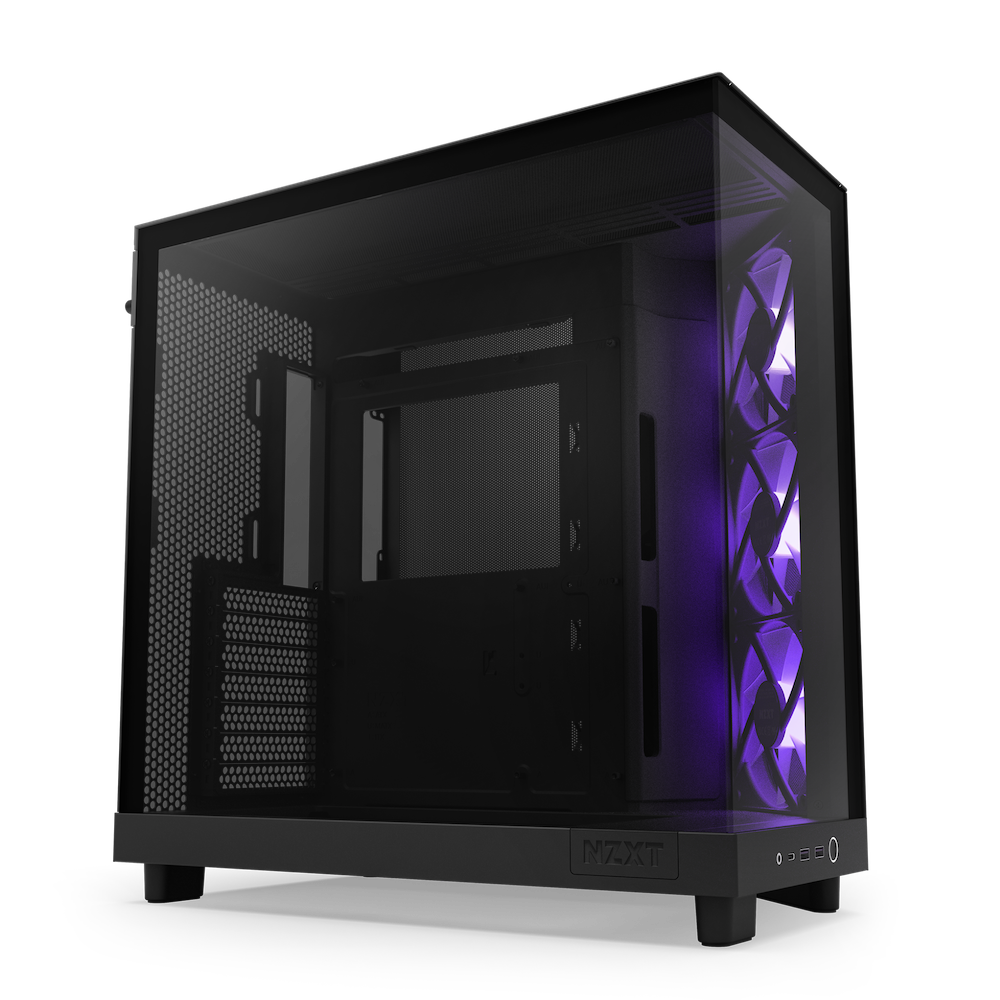 NZXT H6 Flow RGB Compact Dual-Chamber Mid-Tower Airflow Case with RGB Fans (Matte Black/White) 黑/白