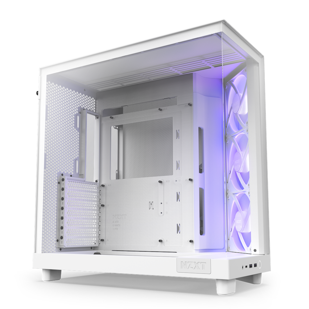 NZXT H6 Flow RGB Compact Dual-Chamber Mid-Tower Airflow Case with RGB Fans (Matte Black/White) 黑/白