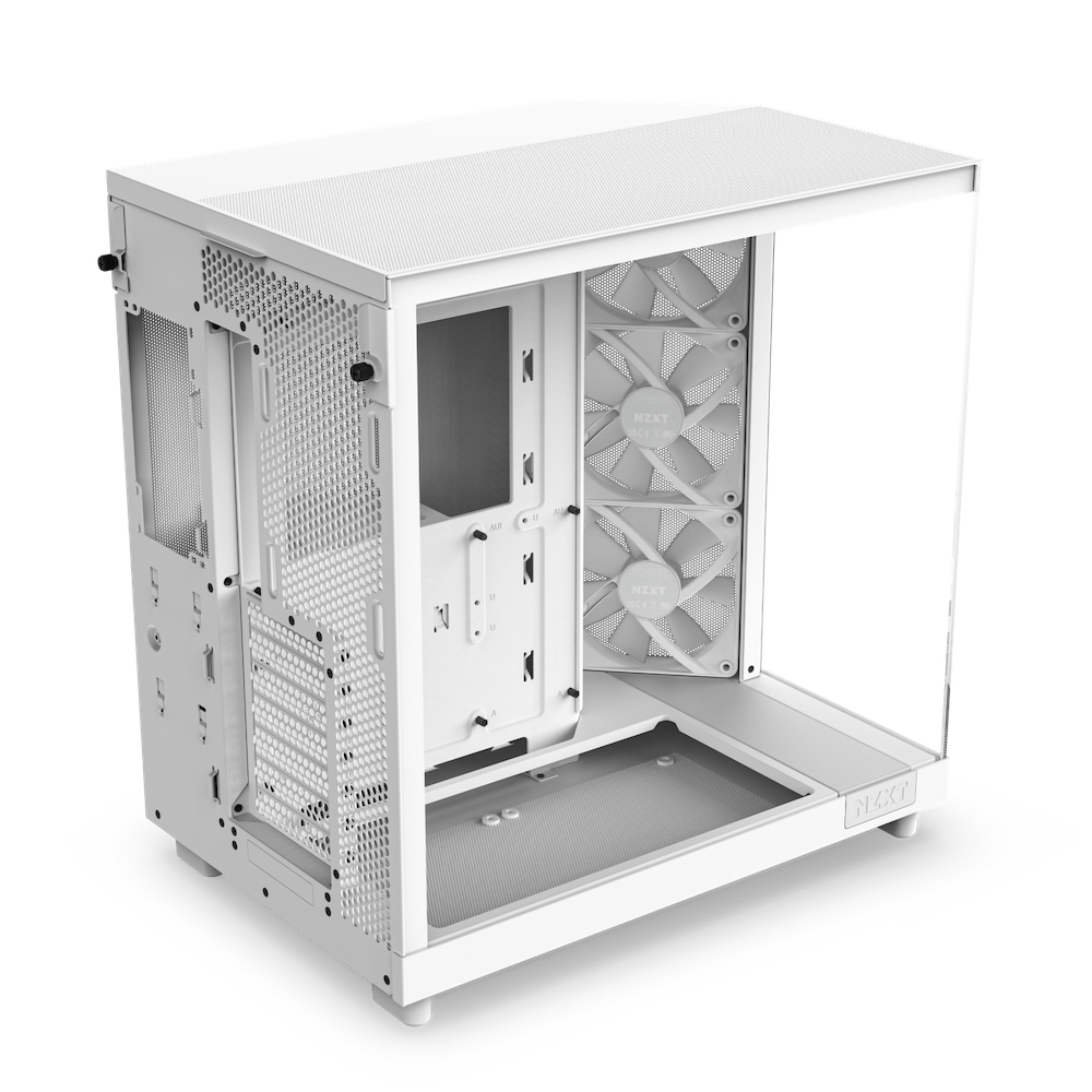 NZXT H6 Flow RGB Compact Dual-Chamber Mid-Tower Airflow Case with RGB Fans (Matte Black/White) 黑/白