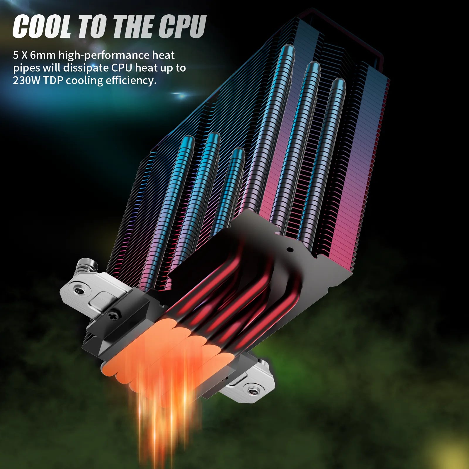 upHere P5C ARGB 單塔式五熱導風冷散熱器