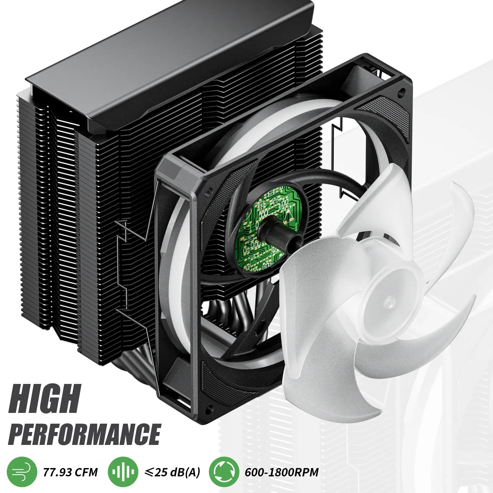 upHere P5C ARGB 单塔式五热导风冷散热器