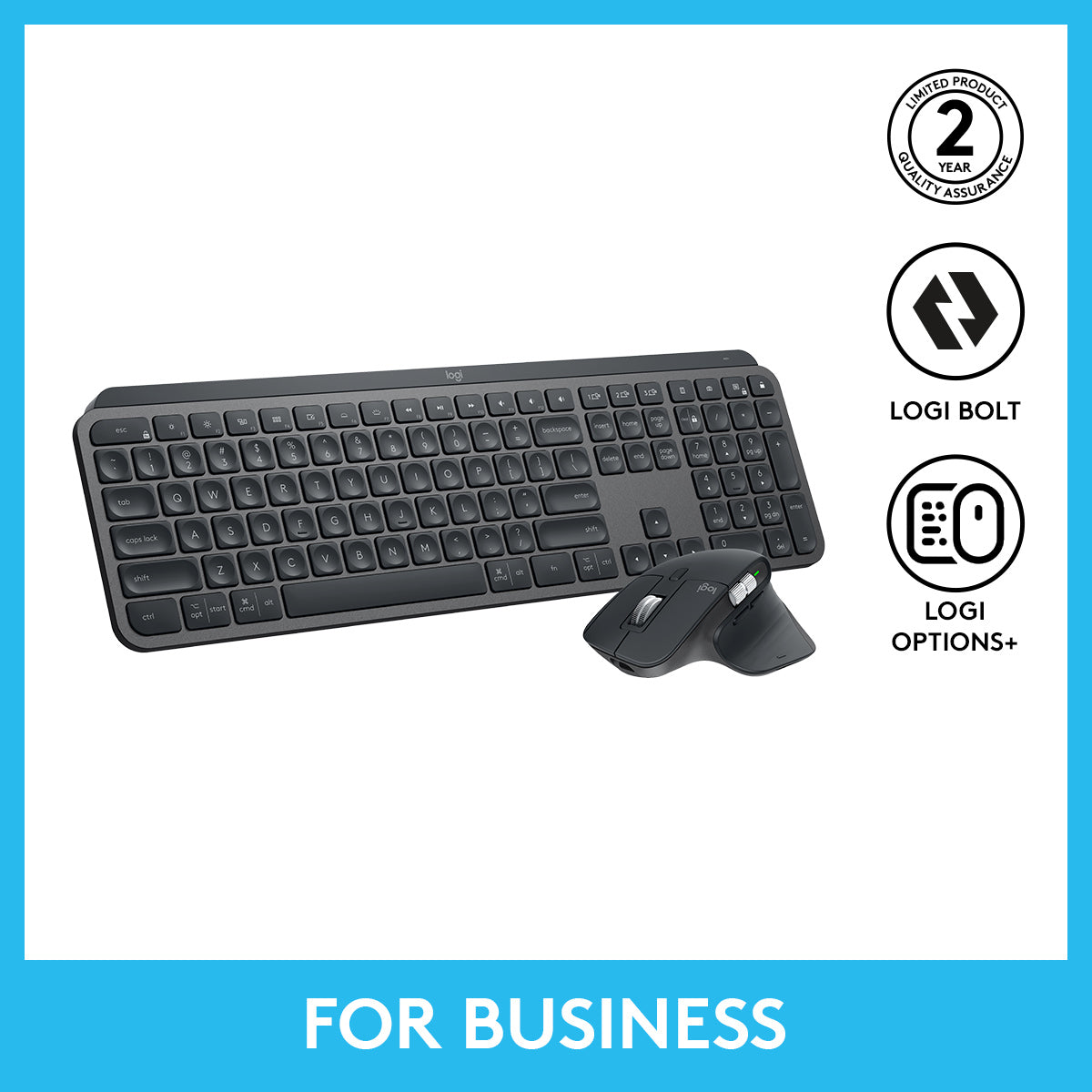 Logitech MX Keys Wireless Keyboard with MX MASTER 3S (Combo For Business)