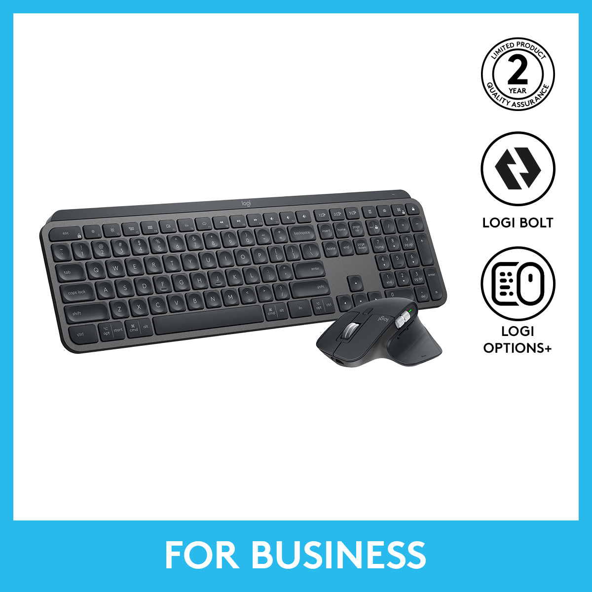 Logitech MX Keys Wireless Keyboard with MX MASTER 3S (Combo For Business) 