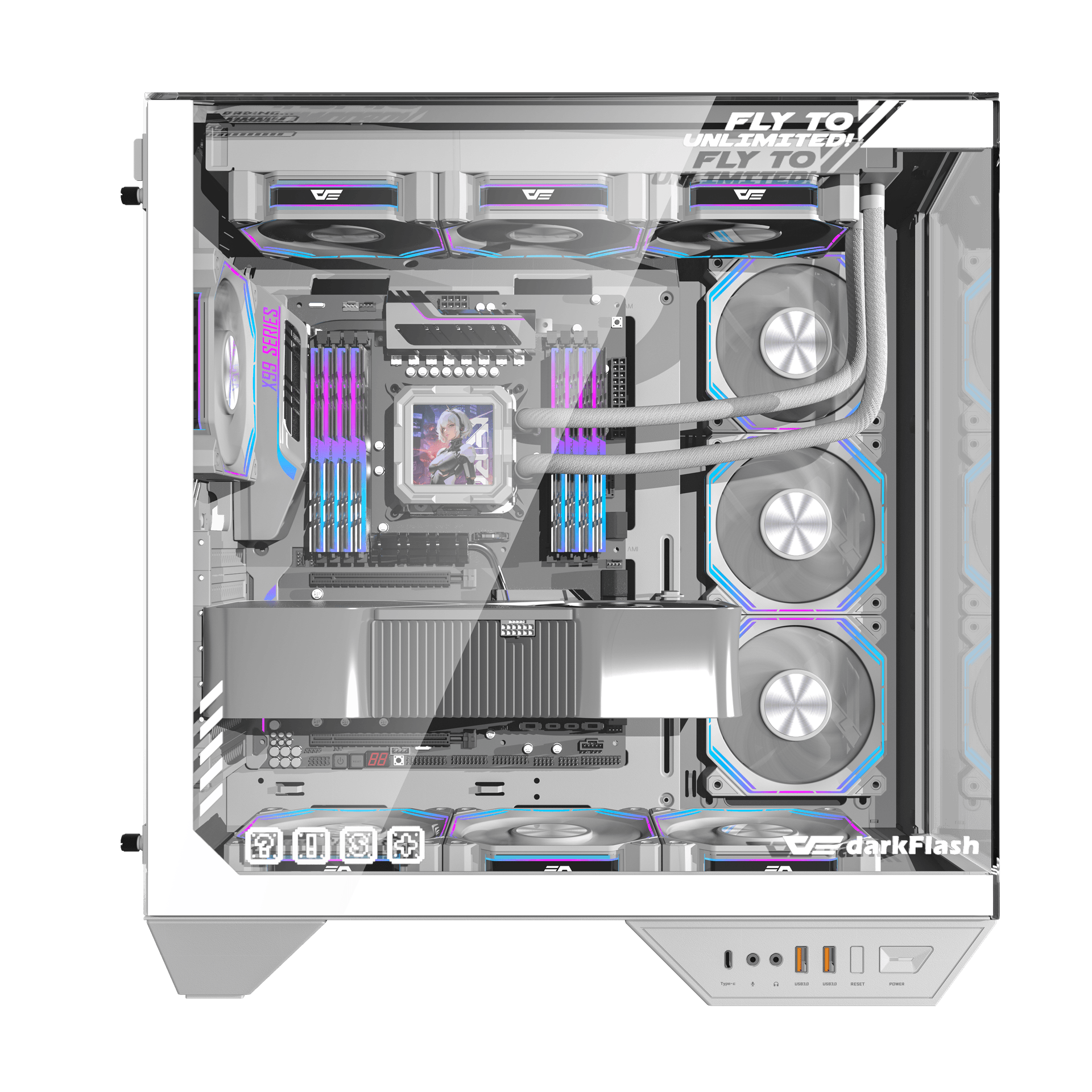 Darkflash DK415P Micro-ATX 机箱- White 白色