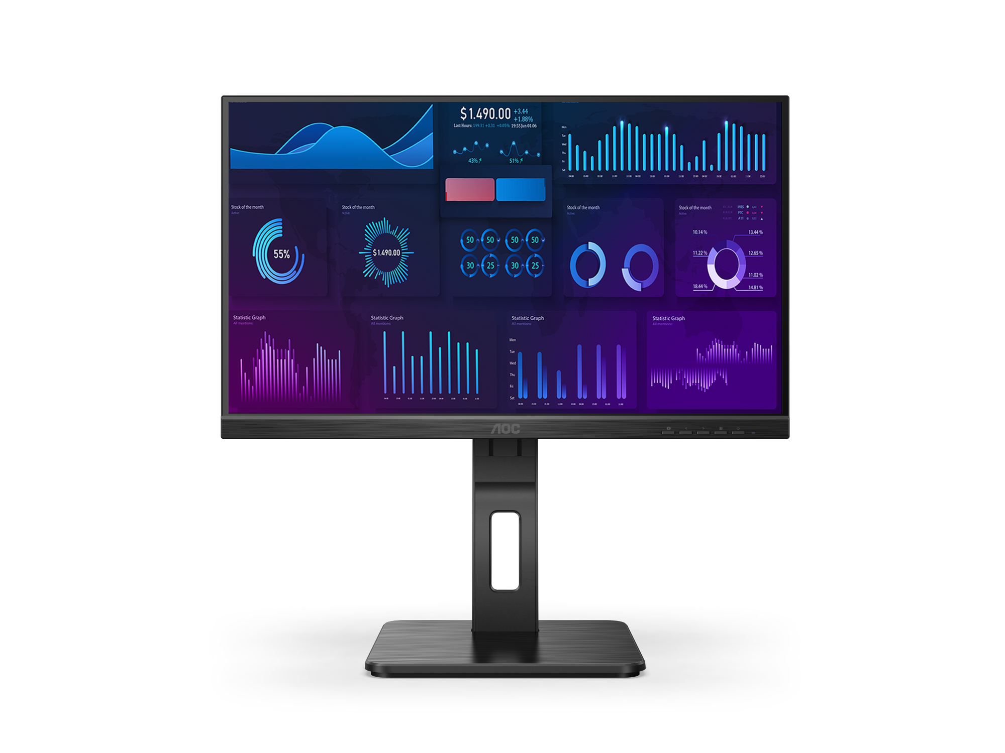 AOC 22P2Q 22" FHD IPS 75Hz Monitor 萤幕102% sRGB 内建喇叭