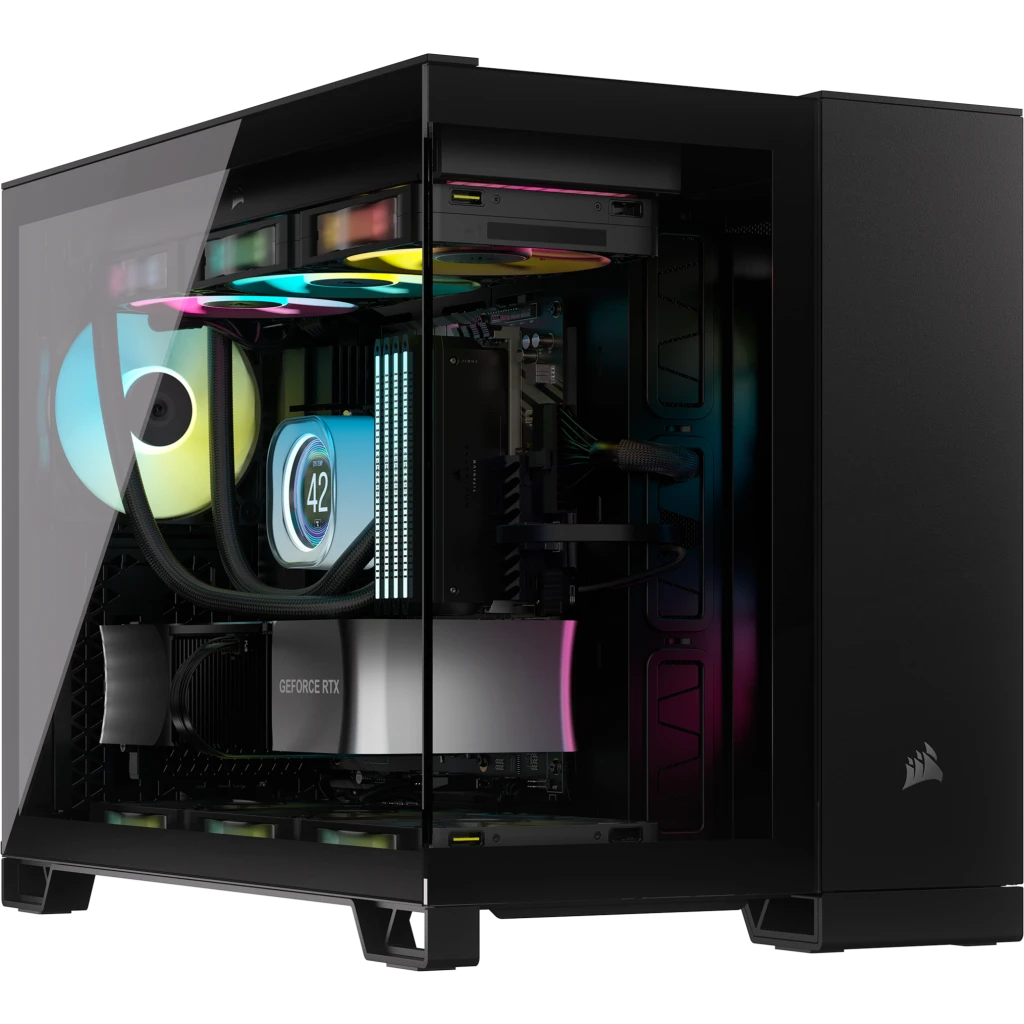 【支援BTF背插底板】 Corsair 2500X 無中柱全景玻璃 Micro-ATX 機箱