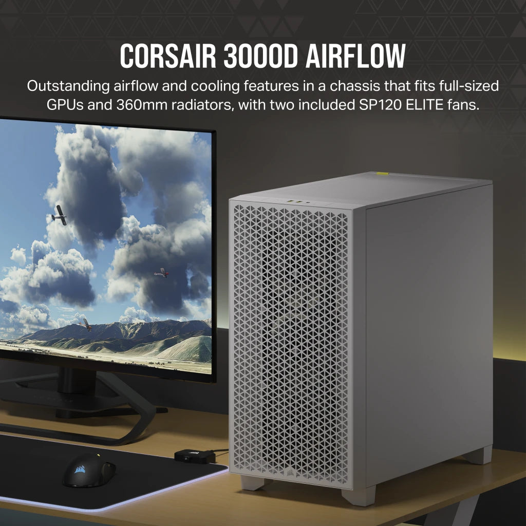 CORSAIR 3000D Airflow ATX 中塔機箱 強化玻璃