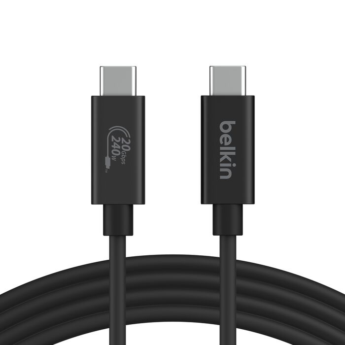 Belkin Boost Charge USB-C 至 USB-C 240W 20Gbps USB4 4K 60Hz 防火充電傳輸線