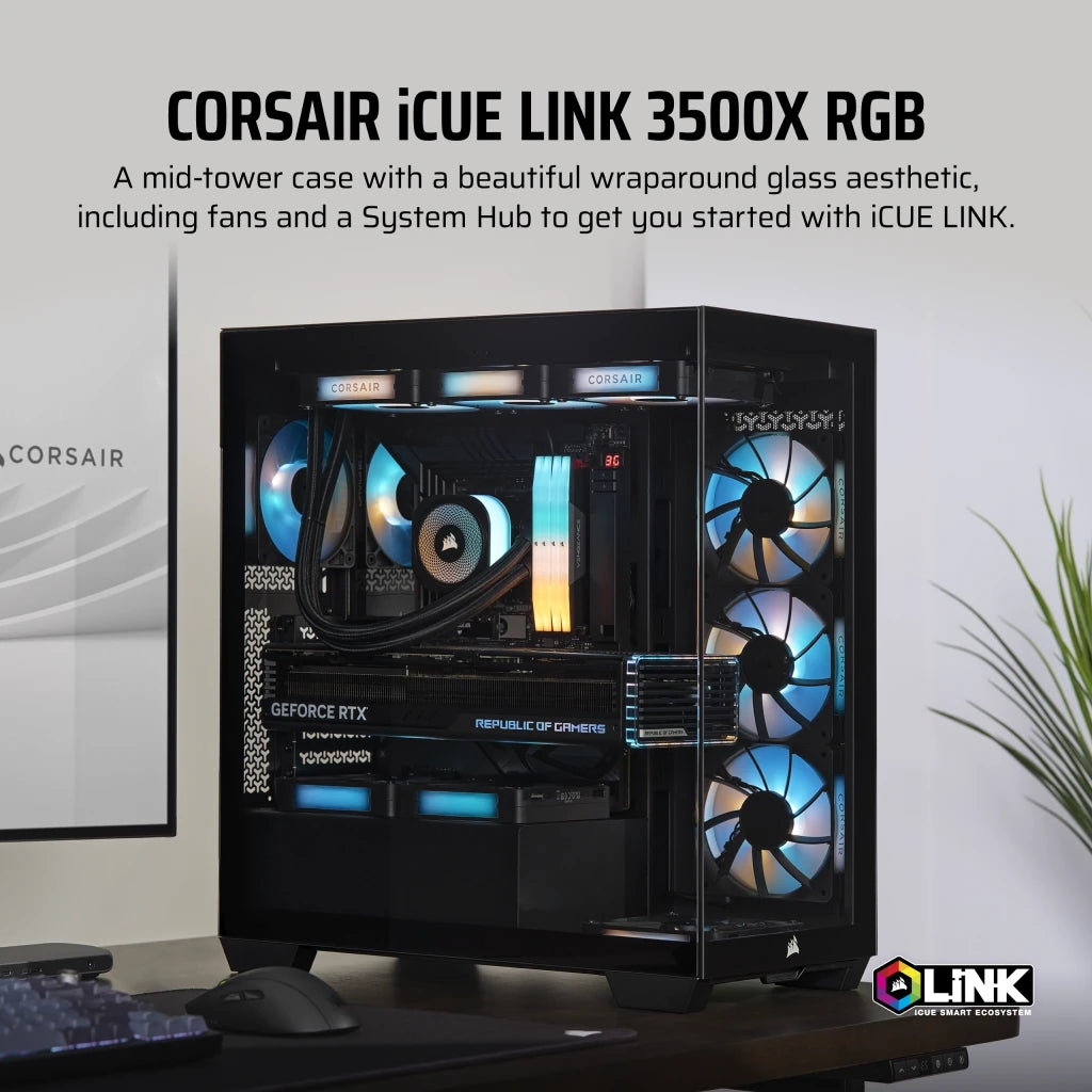 CORSAIR iCUE LINK 3500X RGB EATX 中塔機箱 強化玻璃