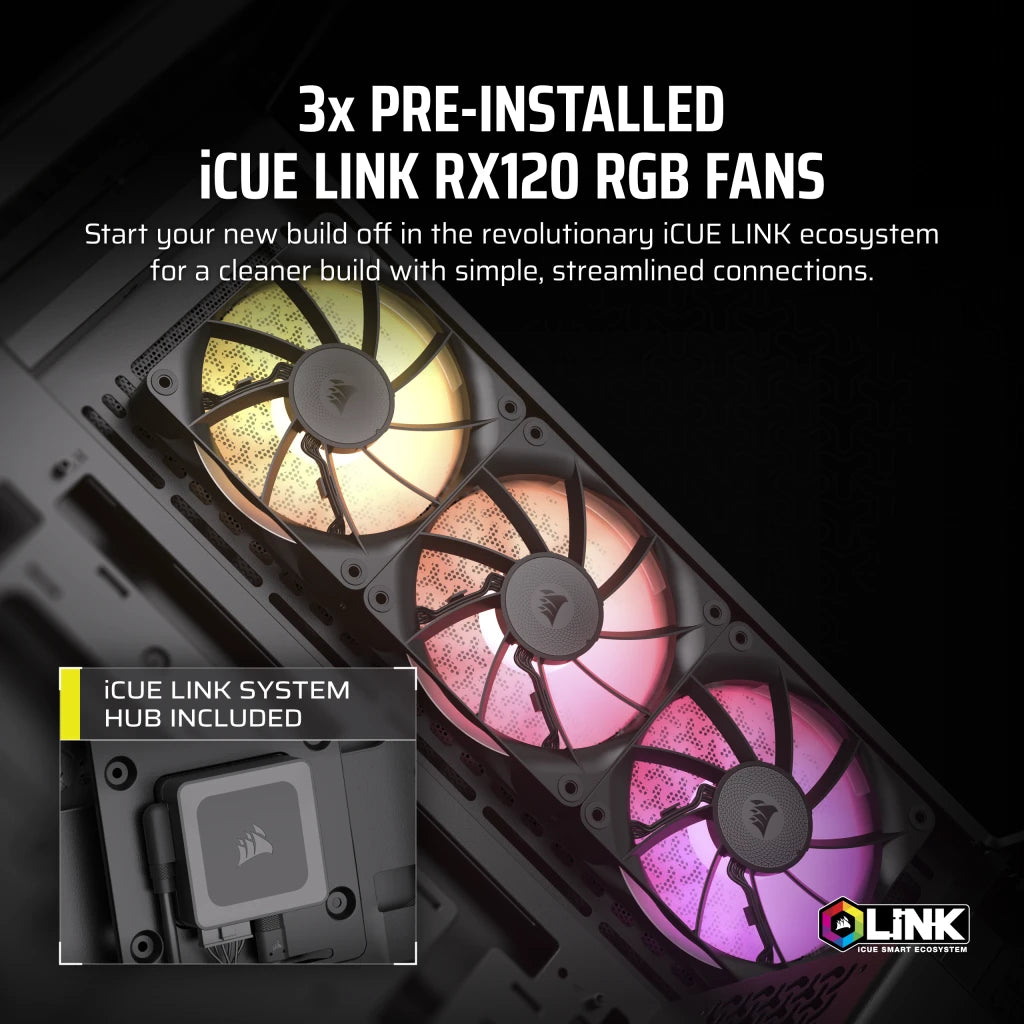 CORSAIR iCUE LINK 3500X RGB EATX 中塔機箱 強化玻璃