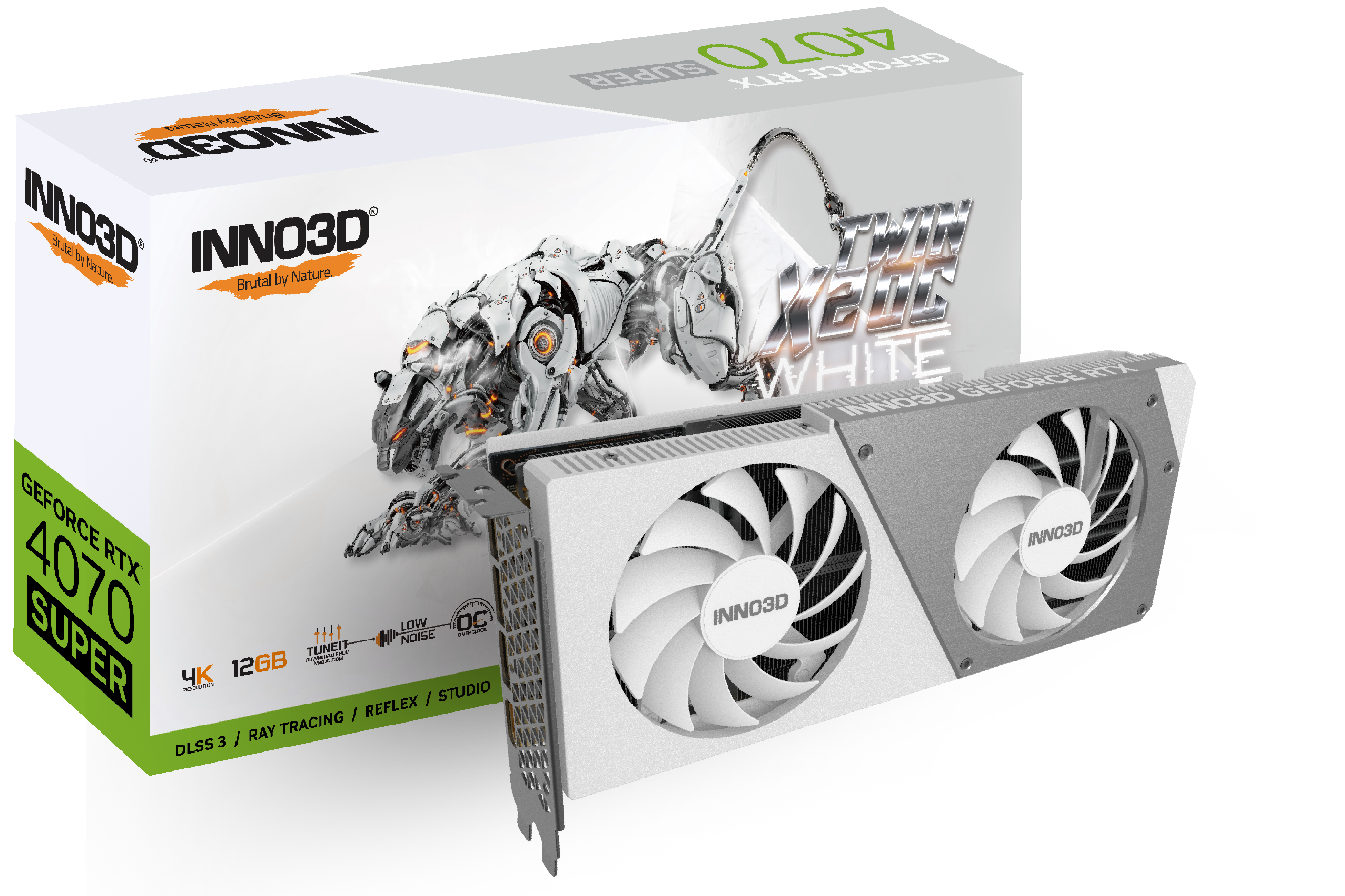 INNO3D GeForce RTX 4070 SUPER TWIN X2 OC 显示卡12GB GDDR6X White