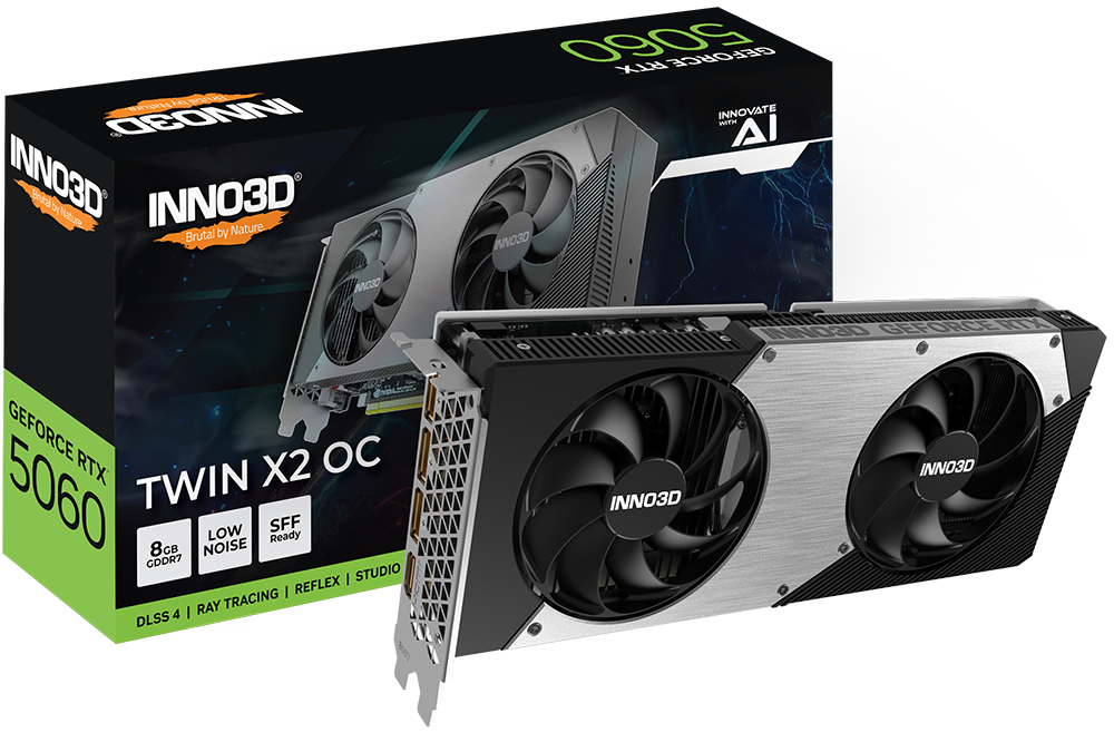 INNO3D GeForce RTX 5060 TWIN X2 顯示卡 8GB OC 黑/白
