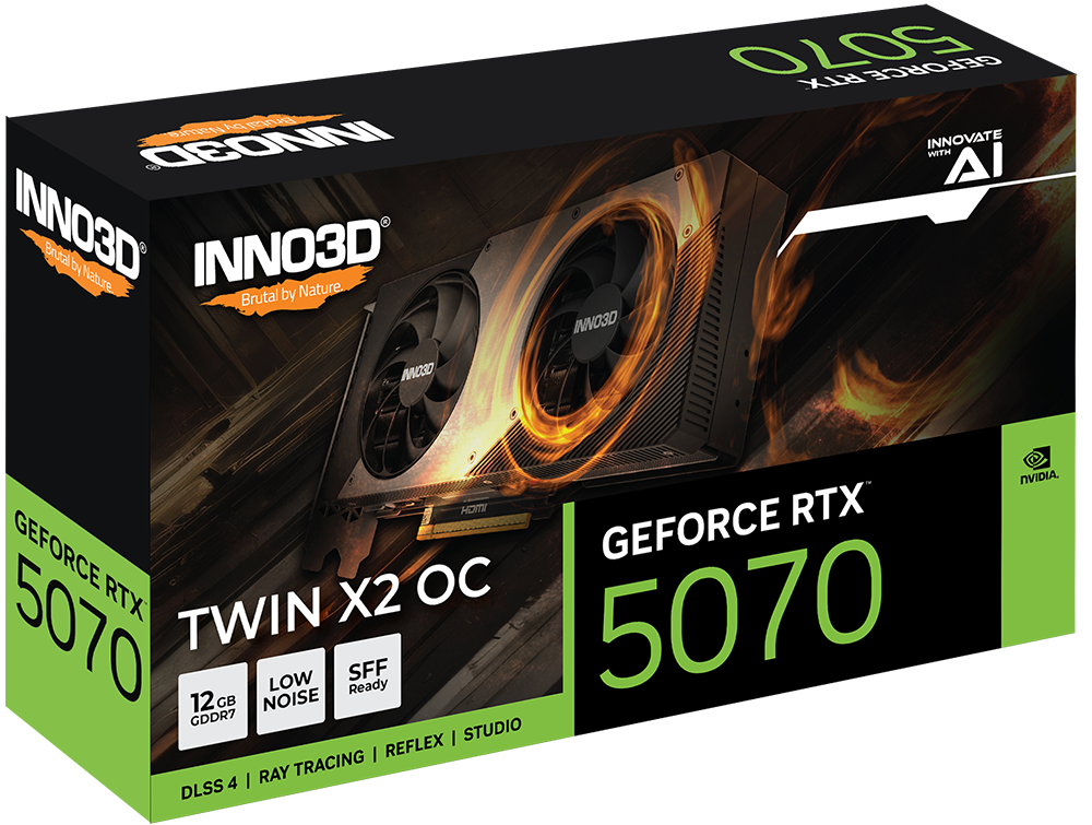 INNO3D GeForce RTX 5070 Twin X2 OC 显示卡12GB GDDR7