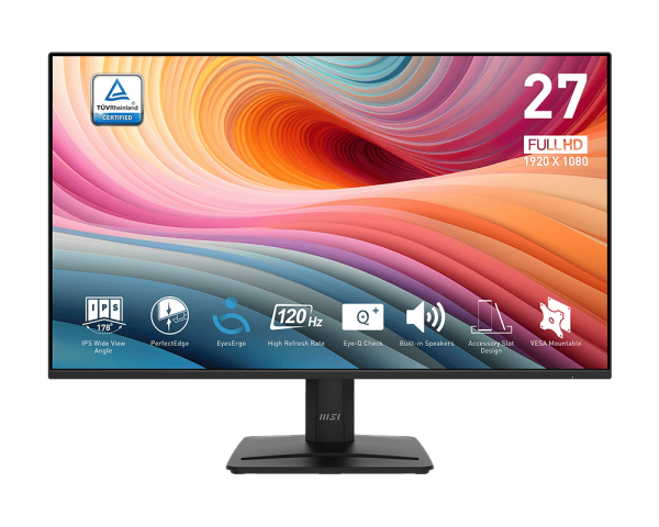 MSI 微星 PRO MP275W E2 MONITOR 專業顯示器 27" FHD 120Hz IPS 内置喇叭 - 1920 x 1080 黑/白