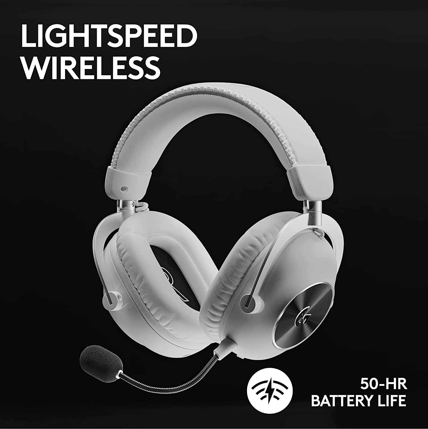 Logitech PRO X 2 LIGHTSPEED 50MM 石墨烯單元 無線電競耳機 (白色)
