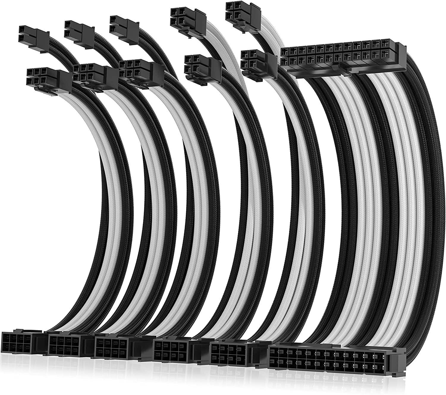 AsiaHorse Pro-6 Sleeved Extension Cable Kit - 黑/白