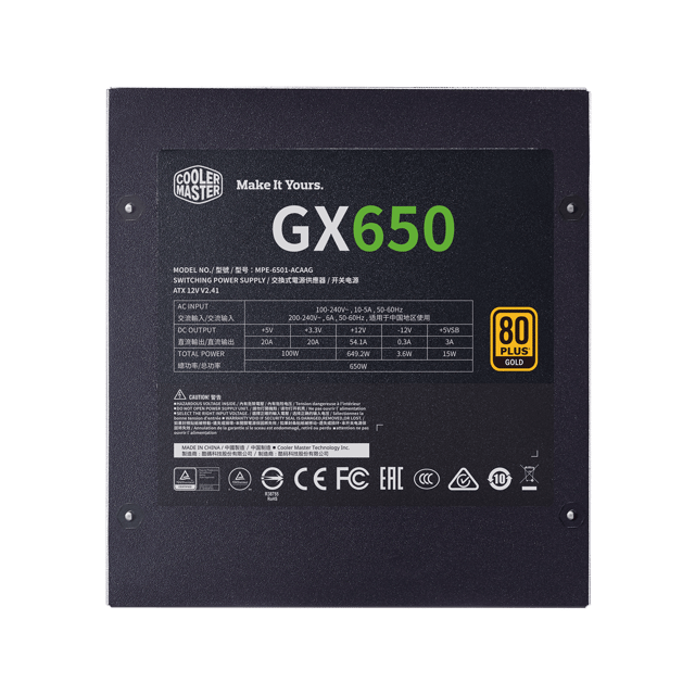 Cooler Master GX Gold 650 650W 80Plus Gold 金牌全模组主机电源
