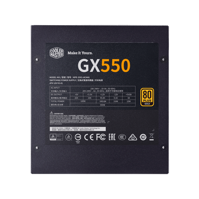 Cooler Master GX Gold 550 550W 80Plus Gold 金牌全模组主机电源
