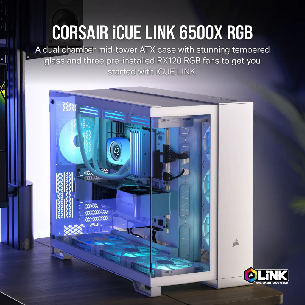 CORSAIR iCUE LINK 6500X RGB ATX 中塔機箱 強化玻璃 Dual Chamber