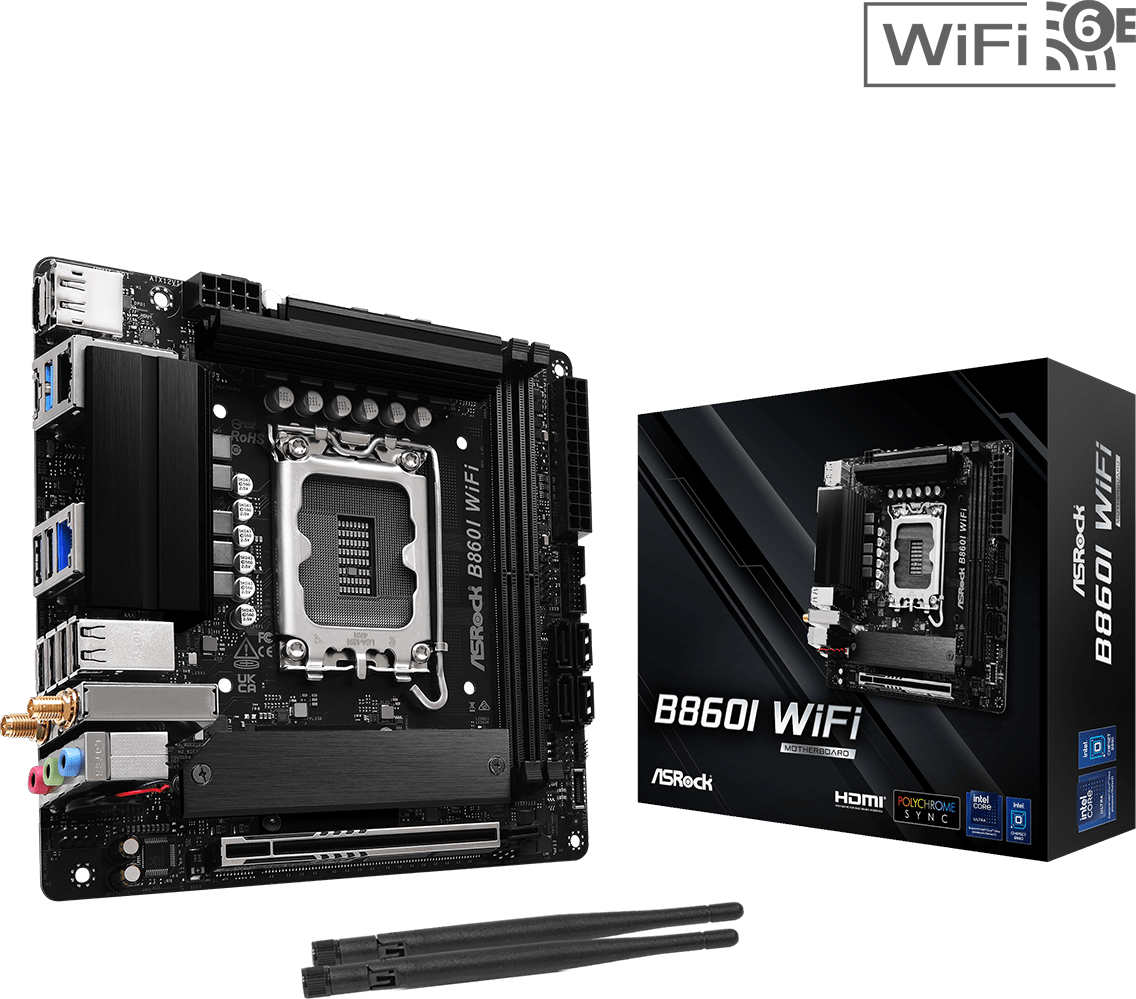 ASRock 华擎B860I WiFi ITX 白色主机板