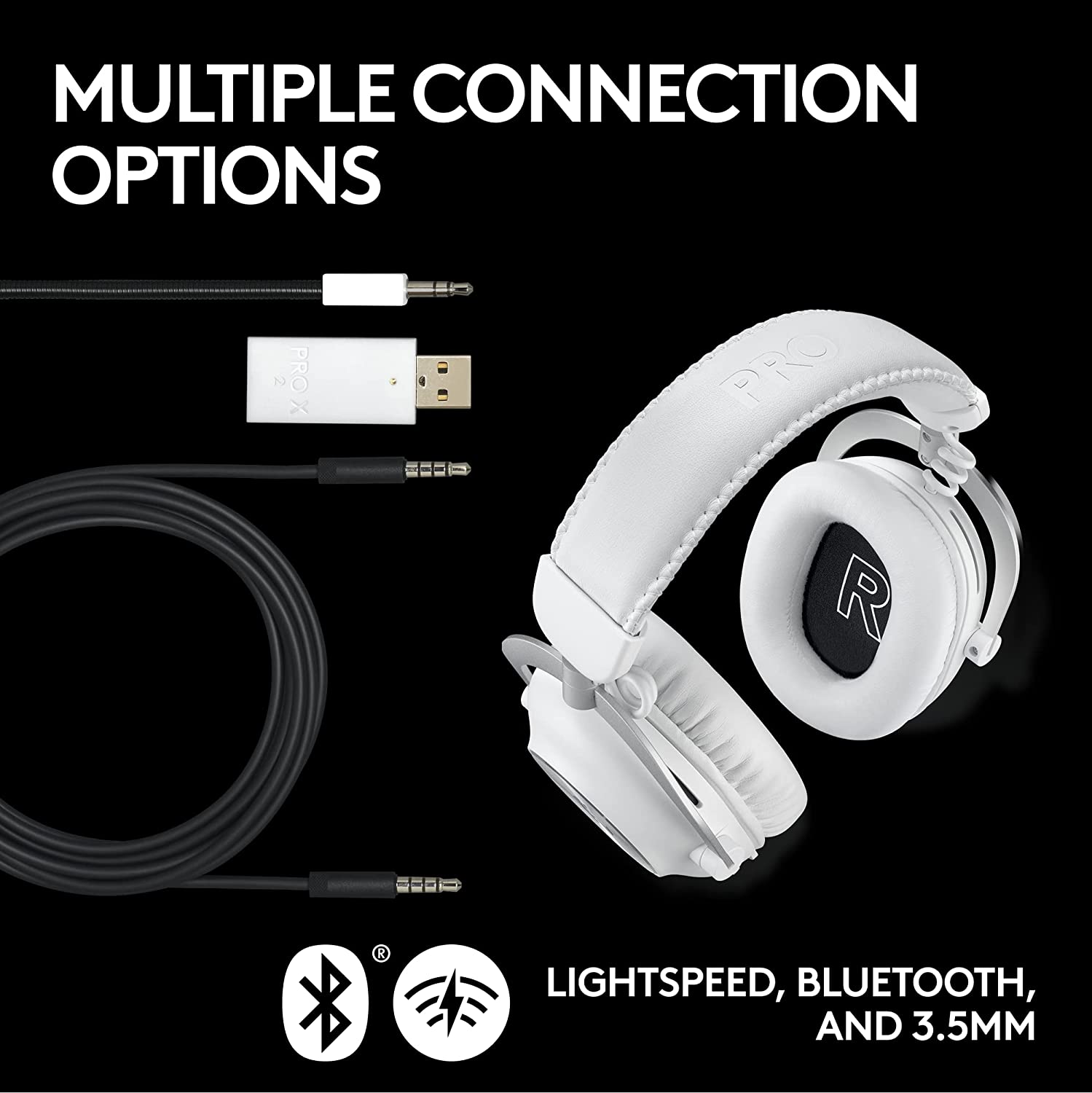 Logitech PRO X 2 LIGHTSPEED 50MM 石墨烯單元 無線電競耳機 (白色)
