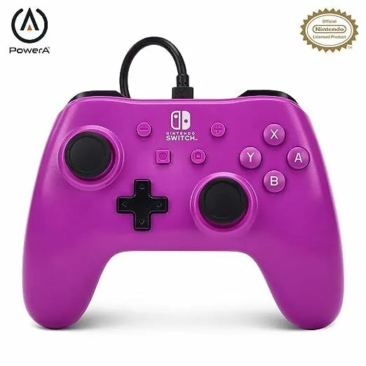 Nintendo 任天堂 PowerA Switch Controller 有線遊戲控制器(黑/白/紫/紅)