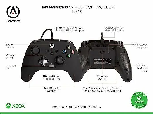 Microsoft Xbox PowerA ENWIRED CONTROLLER 有線控制器(粉紅/白/黑)