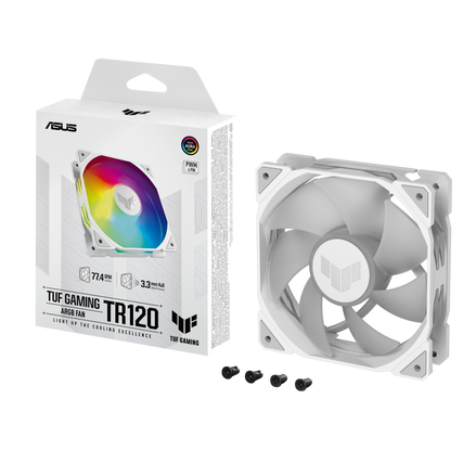 ASUS TUF Gaming TR120 ARGB 120mm 流體動力軸承機箱風扇 黑 / 白 單件裝 / 3件裝