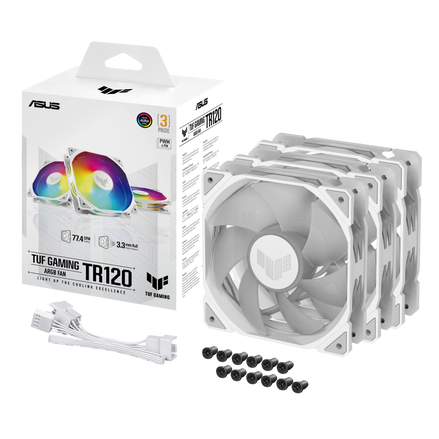 ASUS TUF Gaming TR120 ARGB 120mm 流體動力軸承機箱風扇 黑 / 白 單件裝 / 3件裝