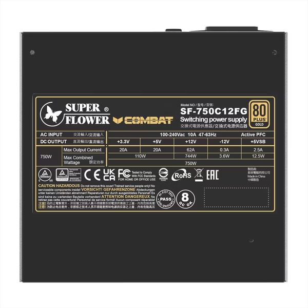 【復活節呈獻】Super Flower Combat FG Gold 750W 主機電源 80 Plus Gold 金牌