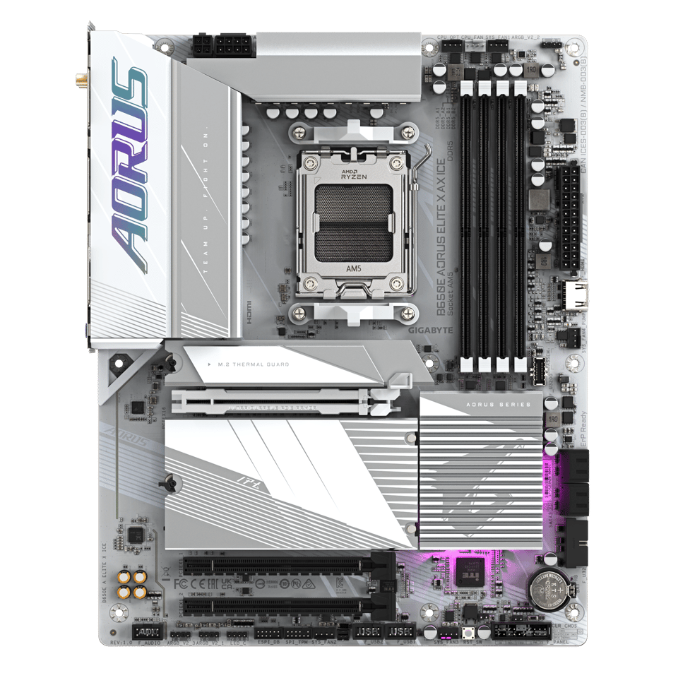全白 GIGABYTE 技嘉 B650E AORUS ELITE X AX ICE ATX 主機板 (DDR5)